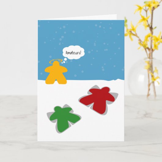 Snow Angel Meeples Thinkcard Karte (Gelbe Blume)