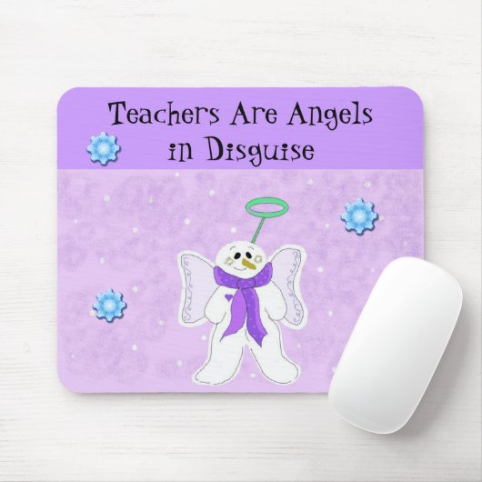 Snow Angel mit Lehrerbotschaft Mousepad (Mit Mouse)