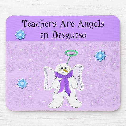 Snow Angel mit Lehrerbotschaft Mousepad (Vorne)