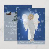 Snow Angel Mitteilungskarte (Vorne/Hinten)