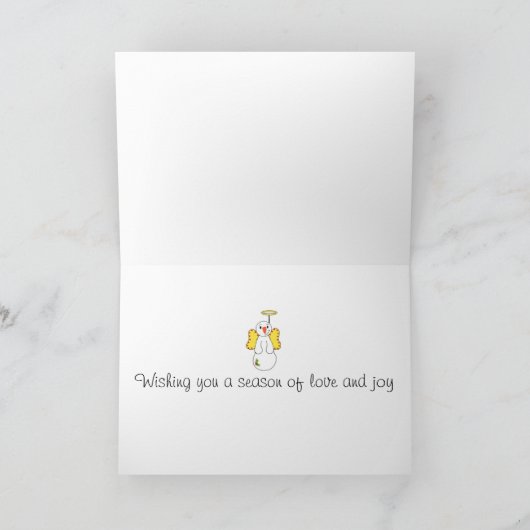 Snow Angel Weihnachtsgrüße Feiertagskarte (Innenseite)