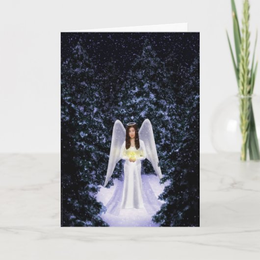 Snow Angel Weihnachtskarte Feiertagskarte (Vorderseite)