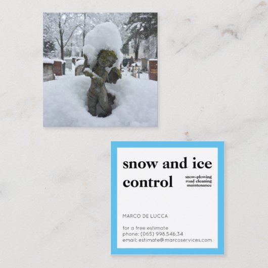 Snow Angel Winter Services Quadratische Visitenkarte (Vorne/Hinten)