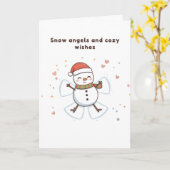 Snow Angels and Cozy Wishes Cute Puchi Dōshi card Karte (Gelbe Blume)