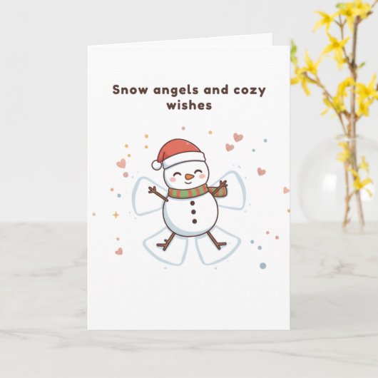 Snow Angels and Cozy Wishes Cute Puchi Dōshi card Karte (Gelbe Blume)