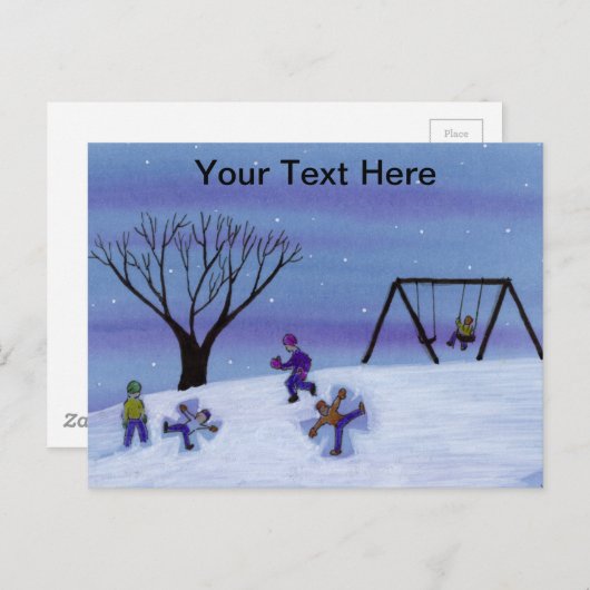 Snow Angels Postkarte (Vorne/Hinten)