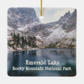 Snow at Emerald Lake Rocky Mountain Nationalpark Keramikornament (Rückseite)