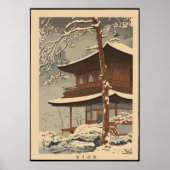 Snow at Ginkakuji Temple Asano Takeji Poster (Vorne)