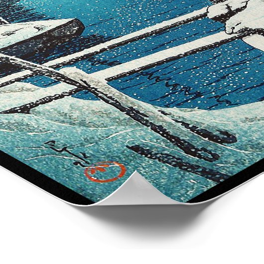 Snow at Mukôjima Hasui Kawase shin hangart art Poster (Ecke)