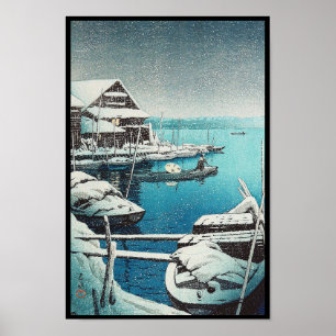Snow at Mukôjima Hasui Kawase shin hangart art Poster