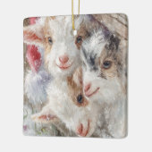 Snow Babies Christmas Goats 12 - YOUR PHOTO Keramikornament (Links)