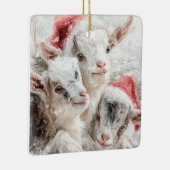 Snow Babies Christmas Goats 5 - YOUR PHOTO Keramikornament (Rechts)