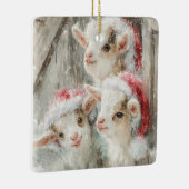 Snow Babies Christmas Goats 8 - YOUR PHOTO Keramikornament (Rechts)