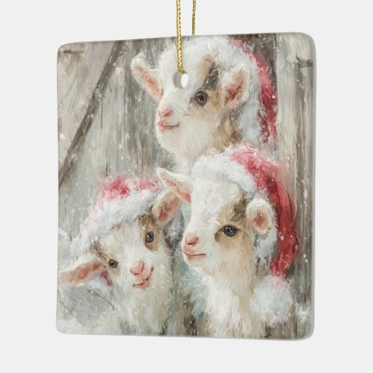Snow Babies Christmas Goats 8 - YOUR PHOTO Keramikornament (Links)
