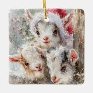 Snow Babies Weihnachtsziegen 7 - DEIN FOTO Keramikornament