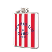 Snow Beach Club Red Cabana Strip Winter Party Flachmann (Links)