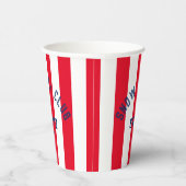 Snow Beach Club Red Cabana Strip Winter Party Pappbecher (Rechts)