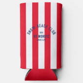 Snow Beach Club Red Cabana Strip Winter Selters Dosenkühler (Vorderseite)