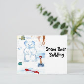 "Snow Bear Gebäude" Designer Postkarte 2 (Stehend Vorderseite)