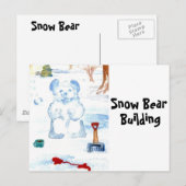 "Snow Bear Gebäude" Designer Postkarte 2 (Vorne/Hinten)