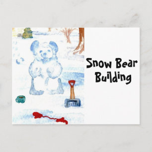 "Snow Bear Gebäude" Designer Postkarte 2