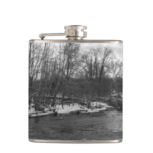 Snow Beauty James River Grayscale Flachmann (Vorderseite)