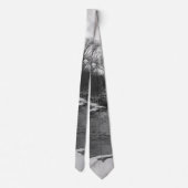 Snow Beauty James River Grayscale Neck Tie Krawatte (Rückseite)