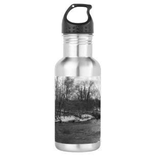 Snow Beauty James River Grayscale Stainless Steel Edelstahlflasche