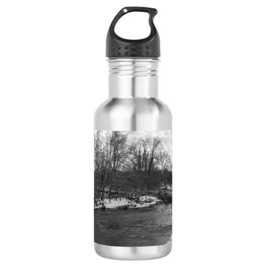 Snow Beauty James River Grayscale Stainless Steel Edelstahlflasche (Vorderseite)
