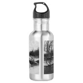 Snow Beauty James River Grayscale Stainless Steel Edelstahlflasche (Rückseite)