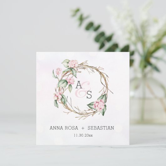 *~* Snow Berry Boho UAWG AR AR12 Winterhochzeit Einladung (Stehend Vorderseite)