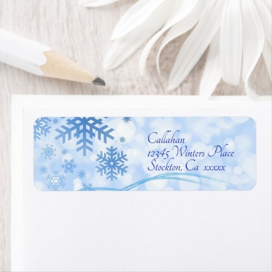 Snow Blue Address Label (Insitu)