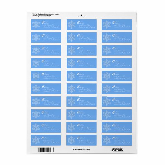 Snow Blue Address Labels (Vorne)