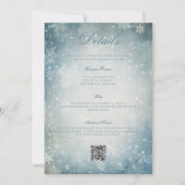 Snow Blue & White Sparkle zwei Seiten Einladung (Rückseite)