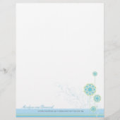 Snow Blume Wirbel Blue Wedding Letterhead Briefkopf (Vorderseite)