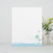 Snow Blume Wirbel Blue Wedding Letterhead Briefkopf (Stehend Vorderseite)