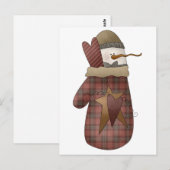 Snow Bobbins ・ Snowman & Mitten Postkarte (Vorne/Hinten)
