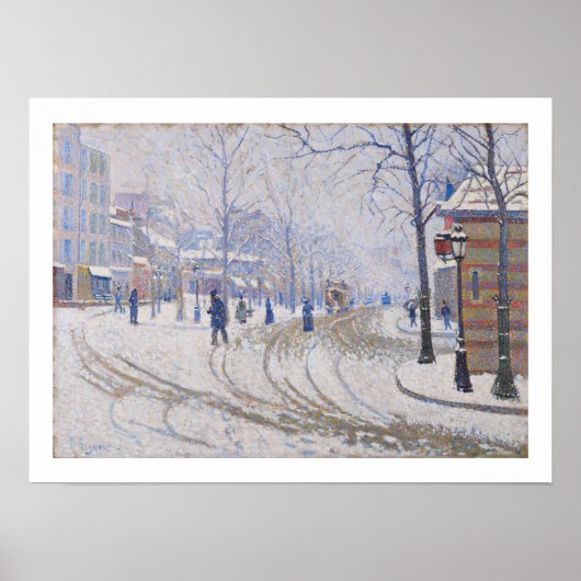 Snow, Boulevard de Clichy, Paris, 1886 Poster (Vorne)