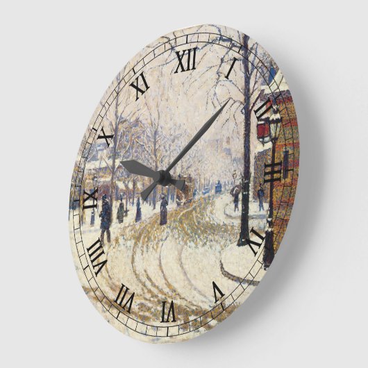 Snow, Boulevard de Clichy, Paris, Paul Signac Große Wanduhr (Winkel)