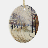 Snow, Boulevard de Clichy, Paris, Paul Signac Keramik Ornament (Rechts)