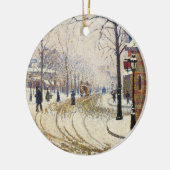 Snow, Boulevard de Clichy, Paris, Paul Signac Keramik Ornament (Links)