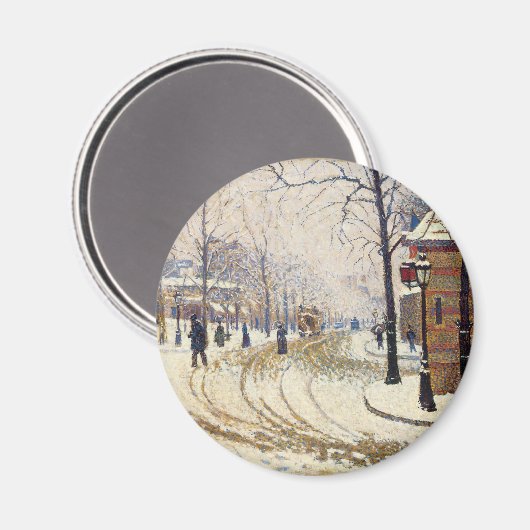 Snow, Boulevard de Clichy, Paris, Paul Signac Magnet (Vorderseite/Rückseite)