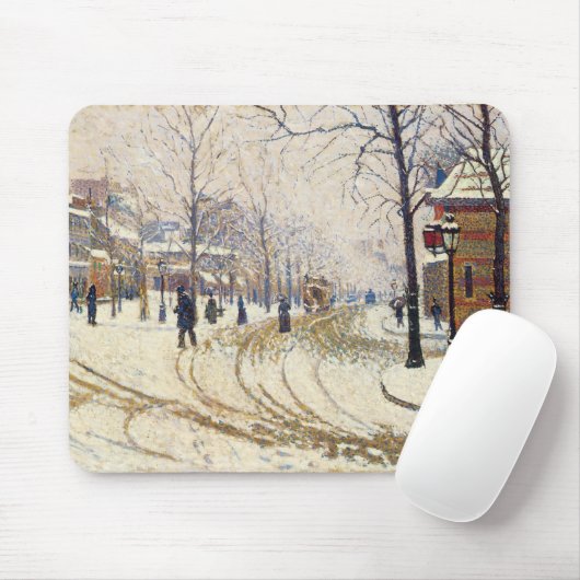 Snow, Boulevard de Clichy, Paris, Paul Signac Mousepad (Mit Mouse)