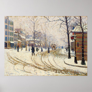 Snow, Boulevard de Clichy, Paris, Paul Signac Poster