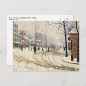 Snow, Boulevard de Clichy, Paris, Paul Signac Postkarte (Vorne/Hinten)