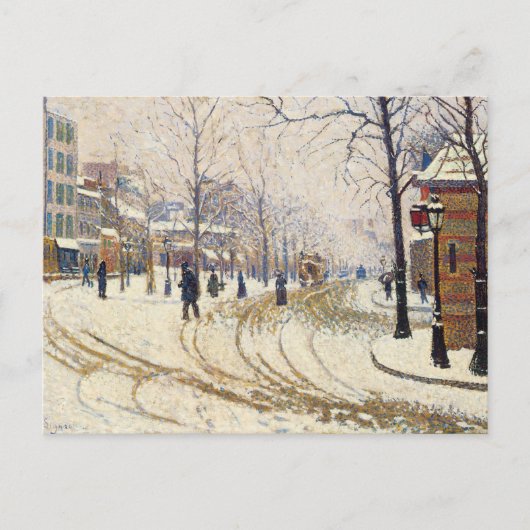 Snow, Boulevard de Clichy, Paris, Paul Signac Postkarte (Vorderseite)
