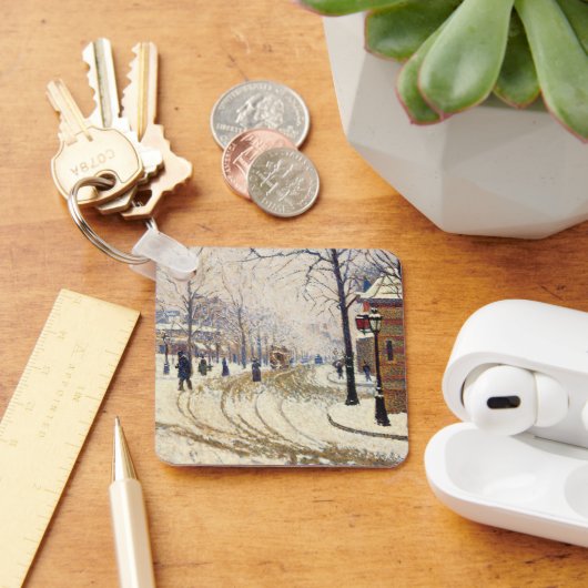 Snow, Boulevard de Clichy, Paris, Paul Signac Schlüsselanhänger (Schreibtisch)