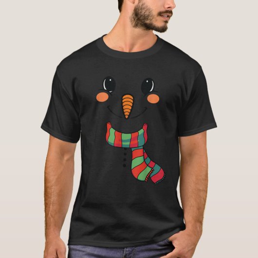 Snow Boy Snowman Face with Carrot Nose Kids Boys G T-Shirt (Vorderseite)