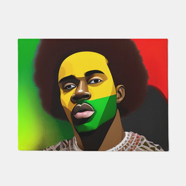 Snow Bruh Winter Black King Melanin Juneteente Men Fußmatte (Vorderseite)