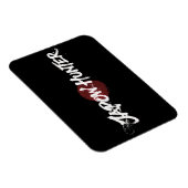 Snow Brush Art - Japow Jäger - Schwarz Magnet (Rechte Seite)